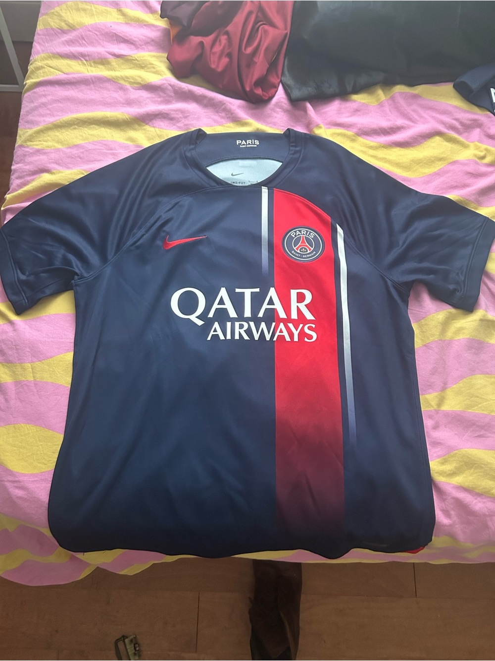 Nike Navy and Red Paris Saint-Germain Football Jersey